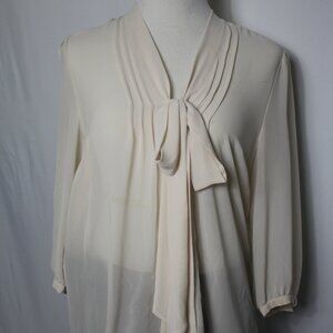 Pins and Needles Light Beige Sheer Blouse Women's Large